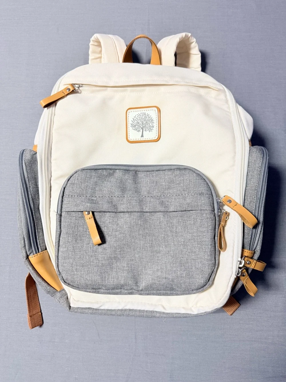 Parker Baby Co. Bag Diaper Backpack – Cream / Gray